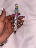 Rainbow stitch themed pen